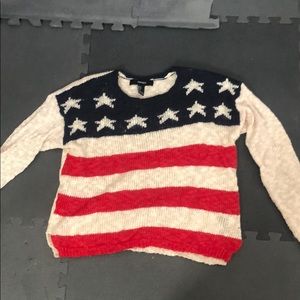 ONLY WORN ONCE american flag sweater